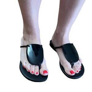 Unique Black Thong Sandals